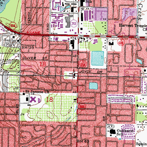 Topographic Map of Lutheran Church of the Good Shepherd, FL