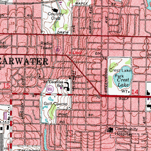 Topographic Map of Saint Pauls Reformed Episcopal Church, FL
