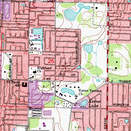 Topographic Map of Grace Lutheran Church, FL