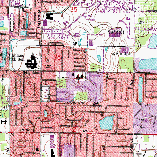 Topographic Map of Saint Mark Lutheran Church, FL