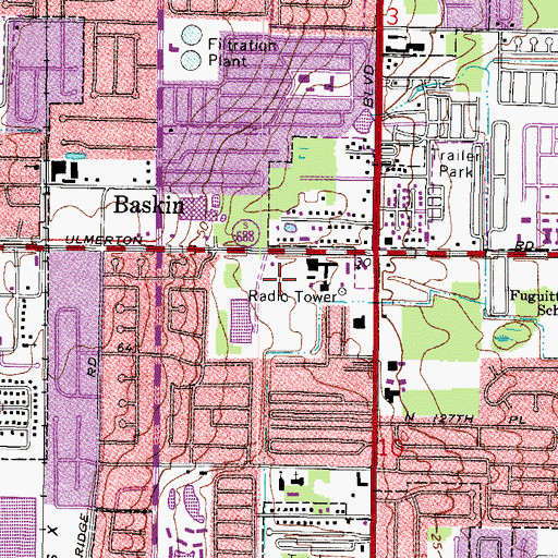 Topographic Map of Largo Church of the Nazarene, FL