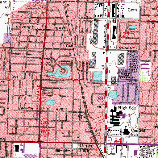 Topographic Map of Church of God-Largo, FL