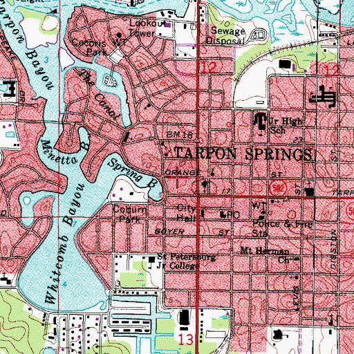 Topographic Map of All Saints Episcopal Church, FL