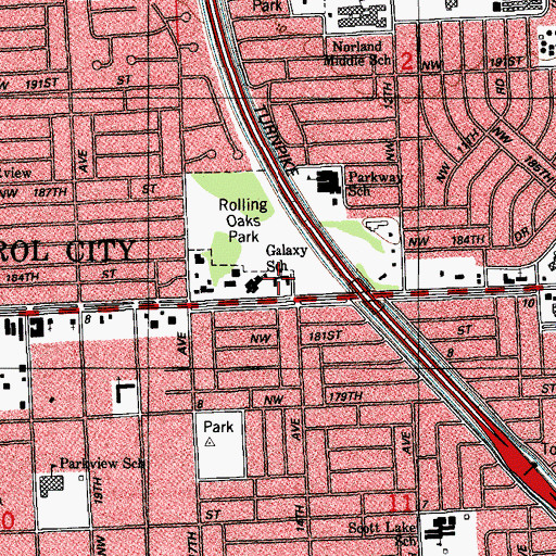 Topographic Map of Miami Gardens Church of Christ, FL