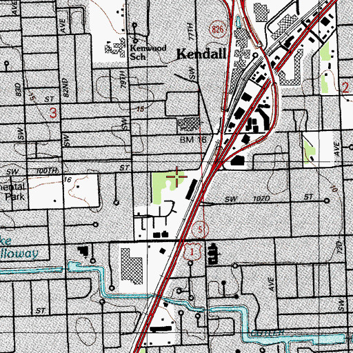 Topographic Map of Concordia Lutheran Church-Kendall, FL