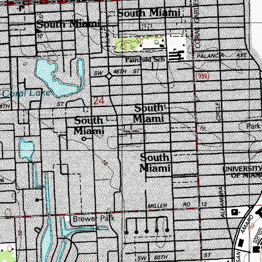 Topographic Map of University Baptist Church, FL