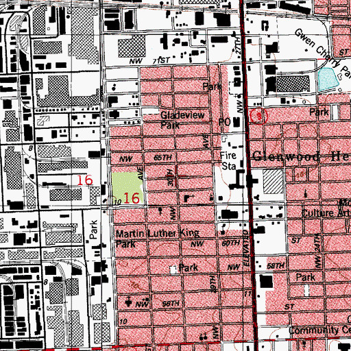 Topographic Map of Seventh Day Adventist Church Miami Spanish, FL