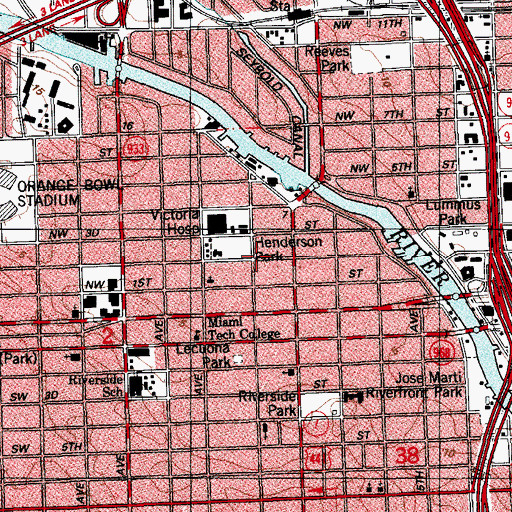 Topographic Map of Iglesia Catolica Santa Barbara, FL