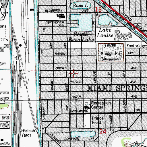 Topographic Map of Miami Springs Baptist Church, FL