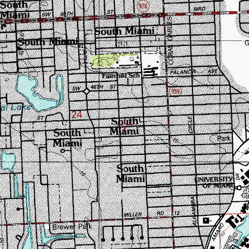 Topographic Map of University Christian Church, FL