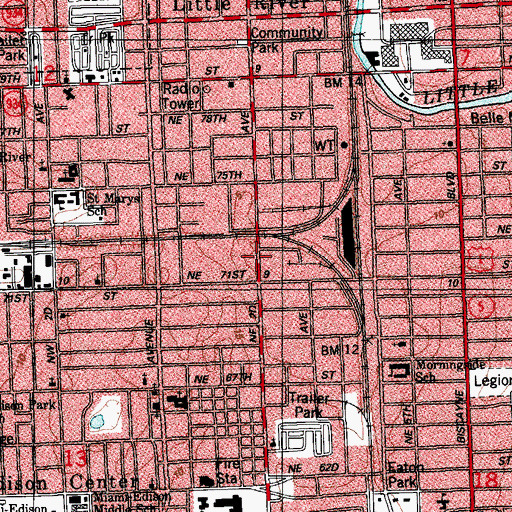 Topographic Map of Church of the Ascension, FL