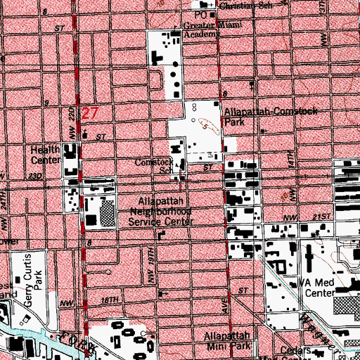 Topographic Map of Visitation Catholic Church, FL