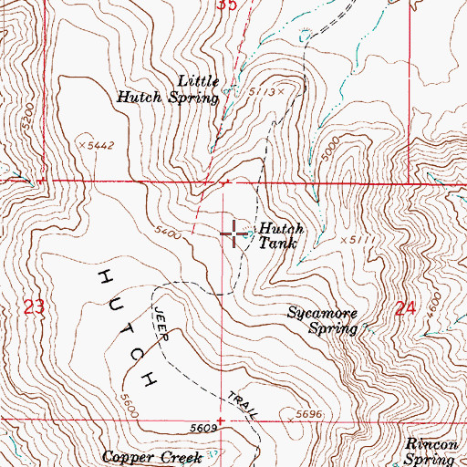 Topographic Map of Hutch Tank, AZ