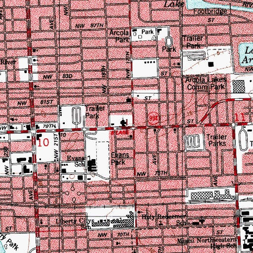 Topographic Map of Traditional Catholic Church, FL