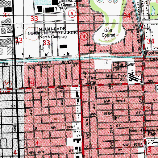 Topographic Map of Church of Christ, FL