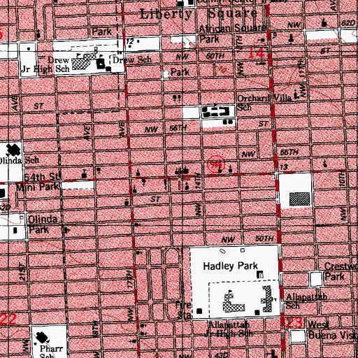 Topographic Map of Christ the King Catholic Church, FL