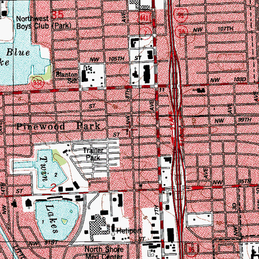 Topographic Map of Haitian Catholic Center, FL