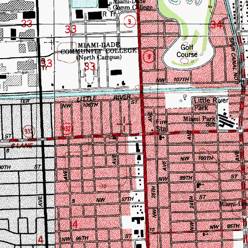 Topographic Map of Notre-Dame D'Haiti, FL