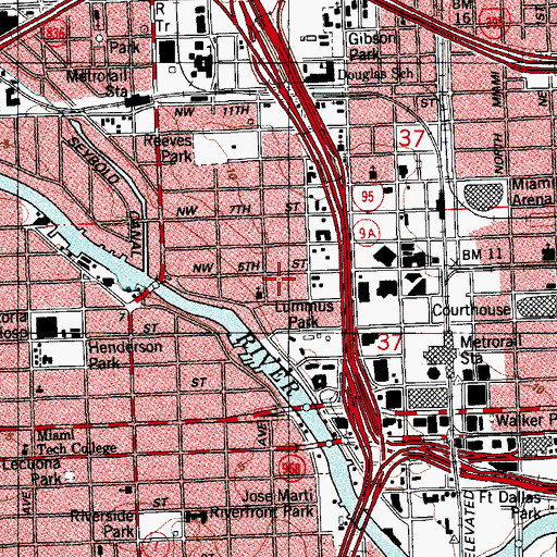 Topographic Map of Saint Cecilia Catholic Church, FL