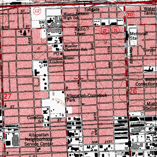 Topographic Map of Santa Martha Catholic Church, FL