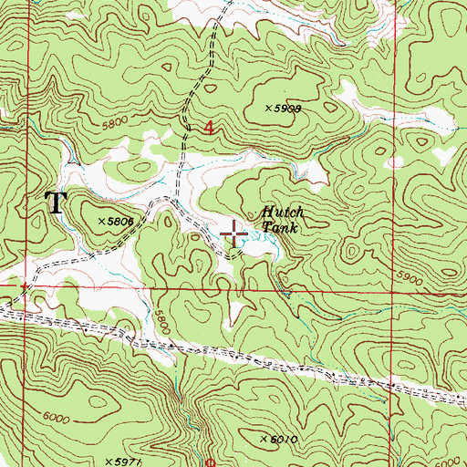 Topographic Map of Hutch Tank, AZ