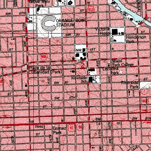 Topographic Map of Riverside Baptist Church, FL