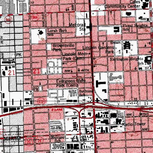 Topographic Map of Bethel Temple Church, FL