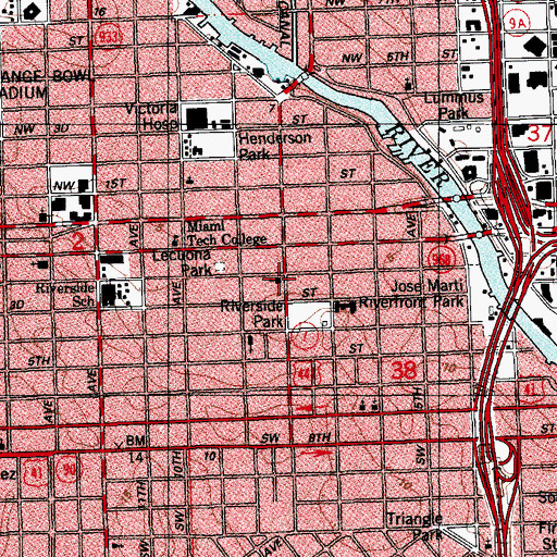 Topographic Map of Freedom Baptist Church, FL