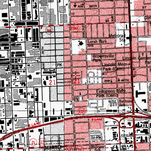 Topographic Map of Bethel Baptist Church, FL