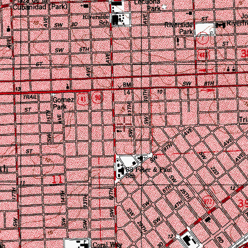 Topographic Map of Village Green Missionary Baptist Church, FL