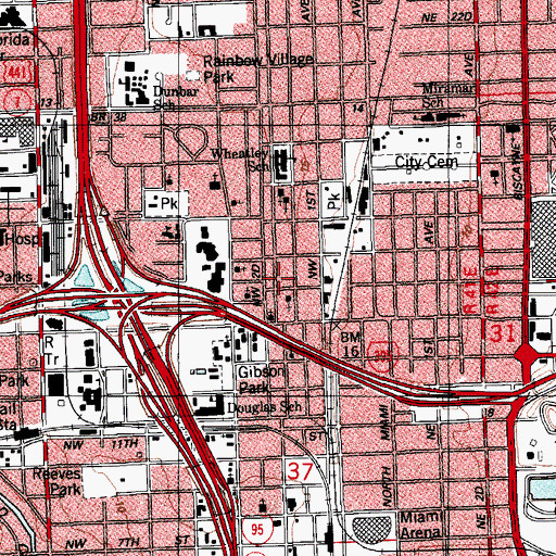 Topographic Map of French Speaking Baptist Church, FL