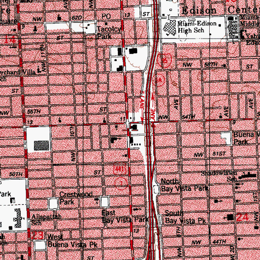 Topographic Map of Expressway Baptist Church, FL