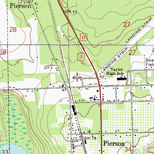 Topographic Map of First Church of God, FL