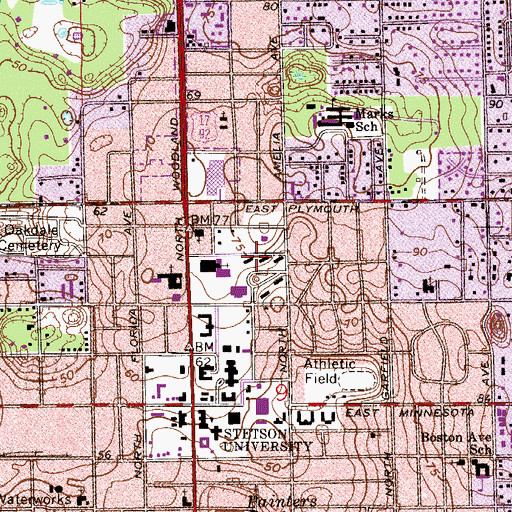 Topographic Map of First Presbyterian Church, FL