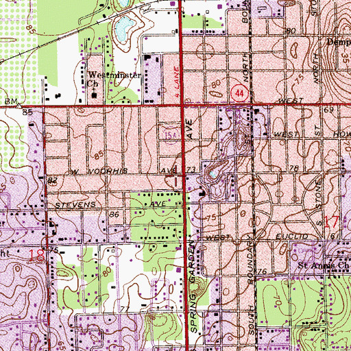Topographic Map of United Pentecostal Church, FL