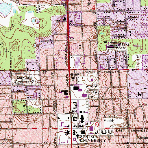 Topographic Map of Trinity United Methodist Church, FL