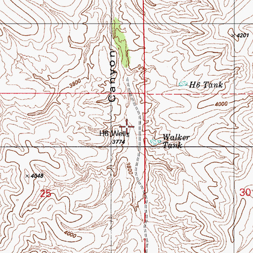 Topographic Map of H Six Well, AZ