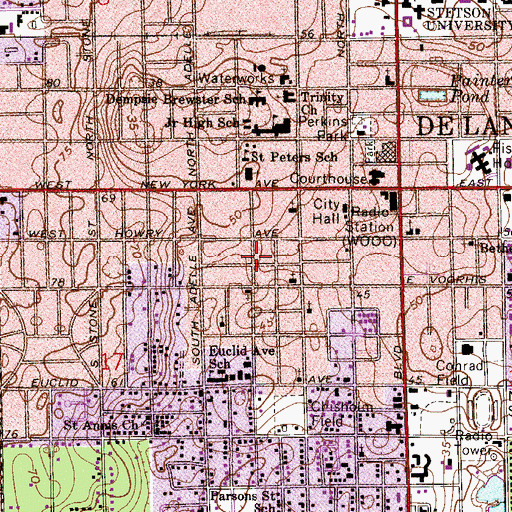 Topographic Map of Faith Lutheran Church, FL