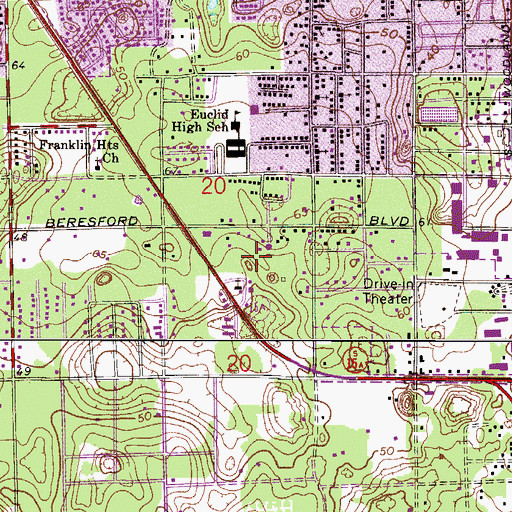 Topographic Map of Church of Christ, FL