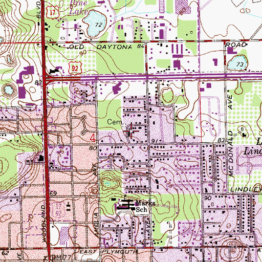 Topographic Map of Grace Chapel, FL
