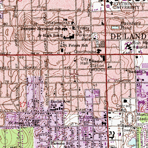 Topographic Map of Massachusetts Avenue Baptist Church, FL