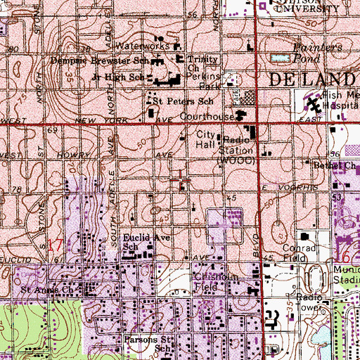 Topographic Map of Greater Union First Baptist Church, FL