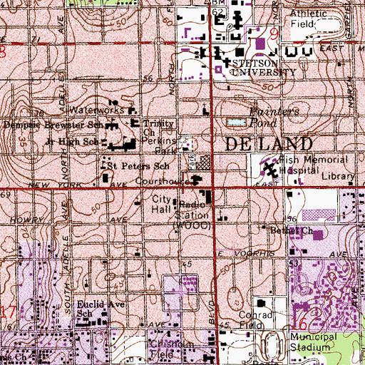 Topographic Map of Greater Bethlehem Baptist Church, FL