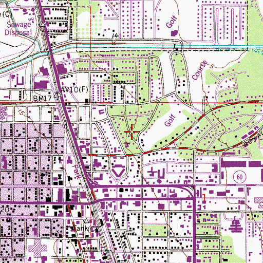 Topographic Map of First Baptist Church, FL