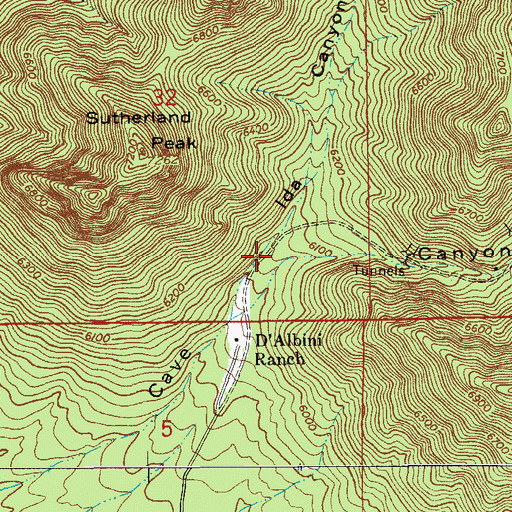 Topographic Map of Ida Canyon, AZ