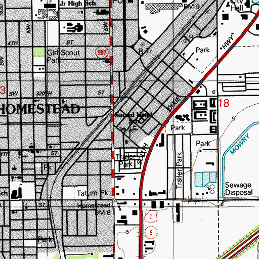 Topographic Map of Sacred Heart, FL