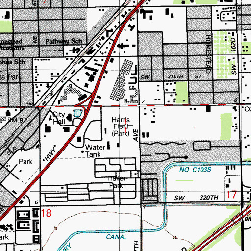 Topographic Map of Saint John Episcopal Church, FL