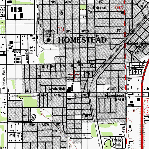 Topographic Map of First United Methodist Church, FL