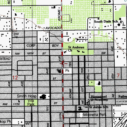 Topographic Map of Silver Palm United Methodist Church, FL