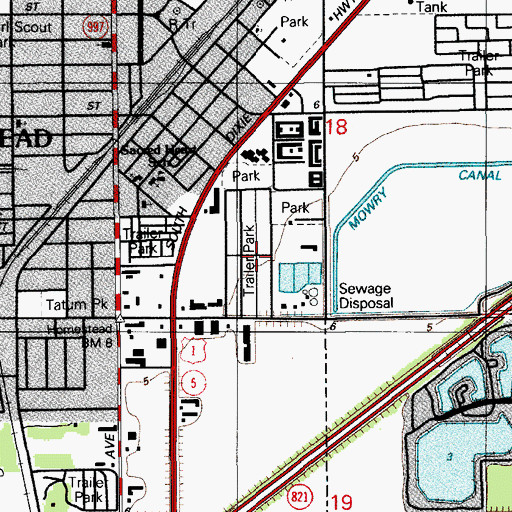 Topographic Map of Princeton Church of the Nazarene, FL